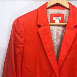 J. Crew orange linen blazer